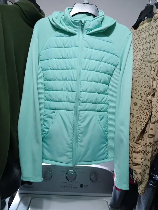 Tek Gear Mint Green Quilted Jacket with Hood - Picture 1 of 10